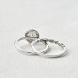 Round Cut Vintage Halo Colorless Moissanite Wedding Ring Set