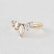 Five Stone Marquise Cut Colorless Moissanite Proposal Band