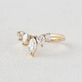 Five Stone Marquise Cut Colorless Moissanite Proposal Band