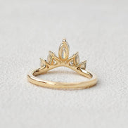 Five Stone Marquise Cut Colorless Moissanite Proposal Band