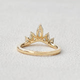 Five Stone Marquise Cut Colorless Moissanite Proposal Band