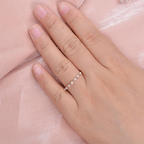 Moissanite Round Cut Half Eternity Wedding Proposal Band