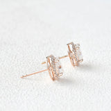 Oval Cut Moissanite Diamond Push Back Stud Earrings