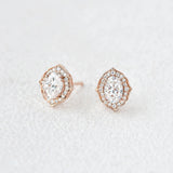 VVS1 Moissanite Round & Oval Cut Stud Push Back Earrings