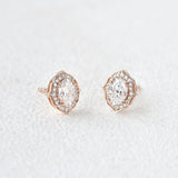 VVS1 Moissanite Round & Oval Cut Stud Push Back Earrings