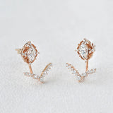Moissanite Diamond Oval & Round Cut Vintage Style Stud Earring