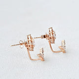 Moissanite Diamond Oval & Round Cut Vintage Style Stud Earring