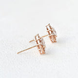 Moissanite Diamond Oval & Round Cut Vintage Style Stud Earring