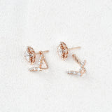 Moissanite Diamond Oval & Round Cut Vintage Style Stud Earring