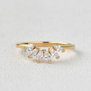 Six Marquise Cut Moissanite Eternity Wedding Ring For Women