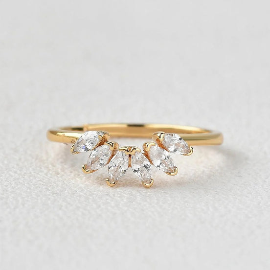 Six Marquise Cut Moissanite Eternity Wedding Ring For Women