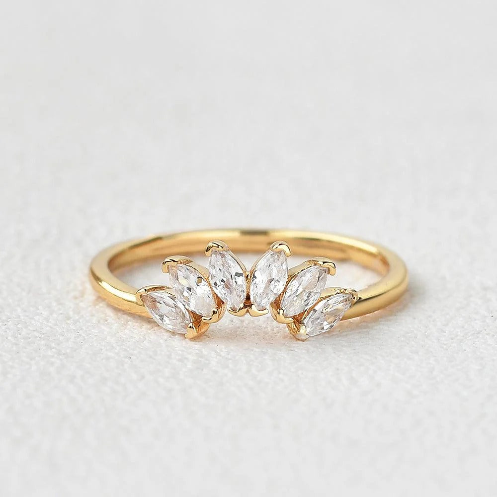 Six Marquise Cut Moissanite Eternity Wedding Ring For Women