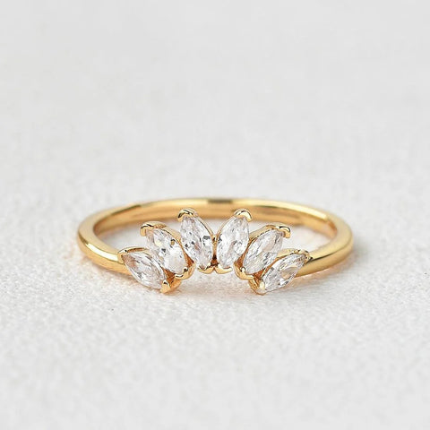 Six Marquise Cut Moissanite Eternity Wedding Ring For Women