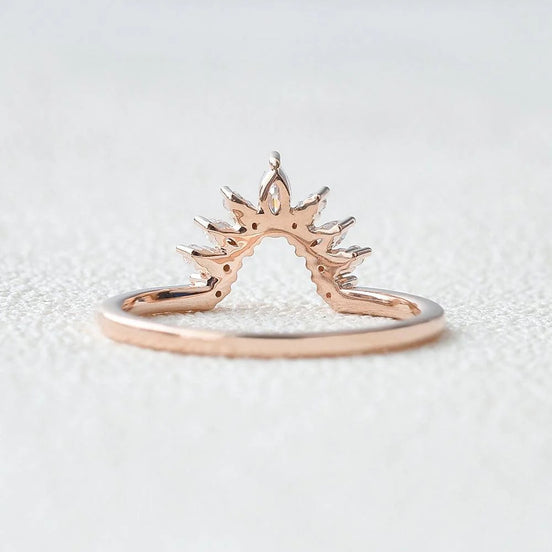 Marquise Cut Chevron Style  Moissanite Band Anniversary Gift