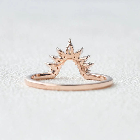 Marquise Cut Chevron Style  Moissanite Band Anniversary Gift