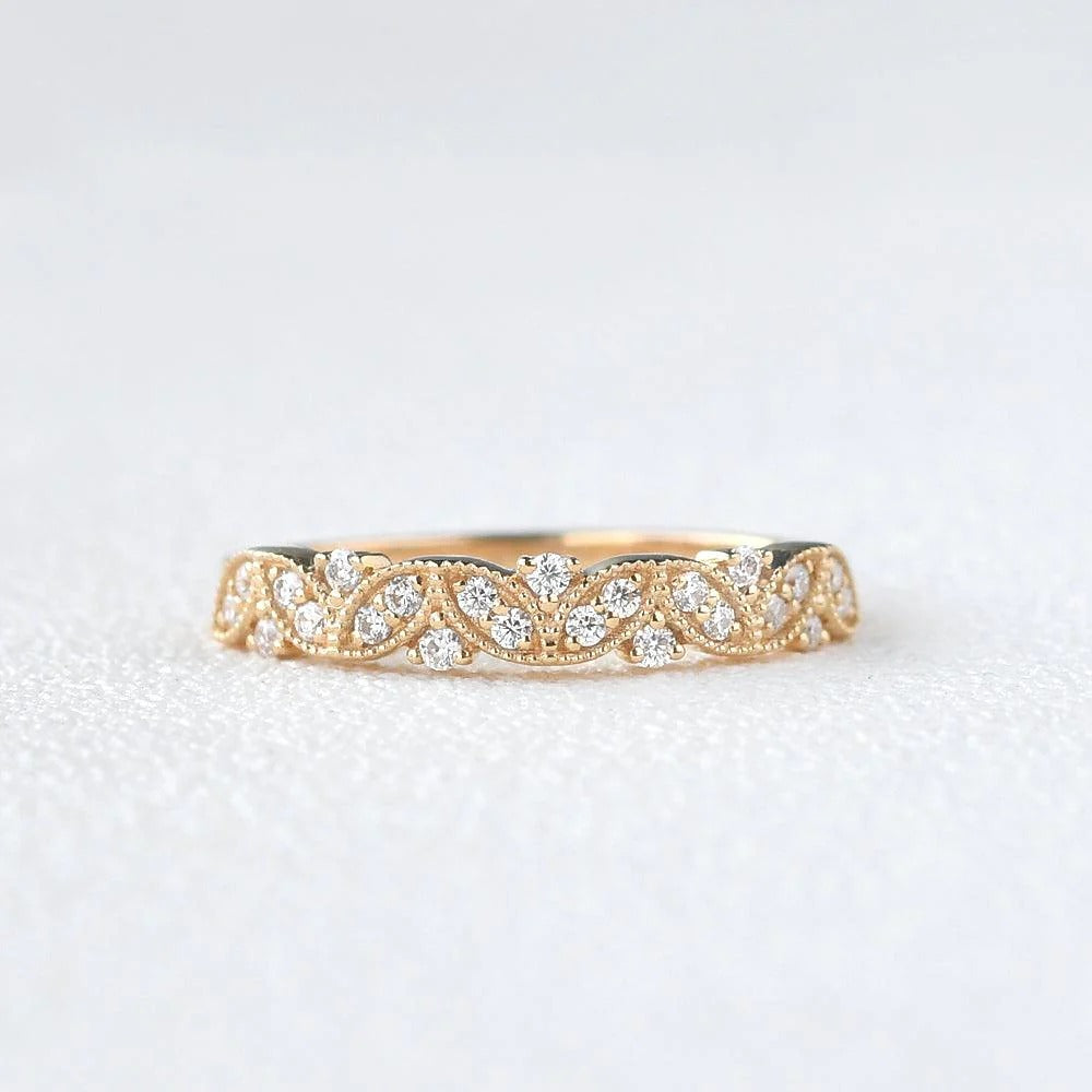 VVS1 Round Cut Moissanite Unique Eternity Band For Bride