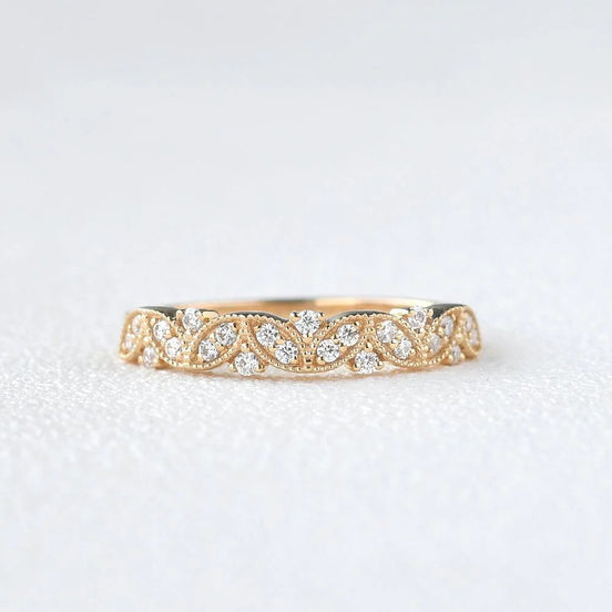 VVS1 Round Cut Moissanite Unique Eternity Band For Bride