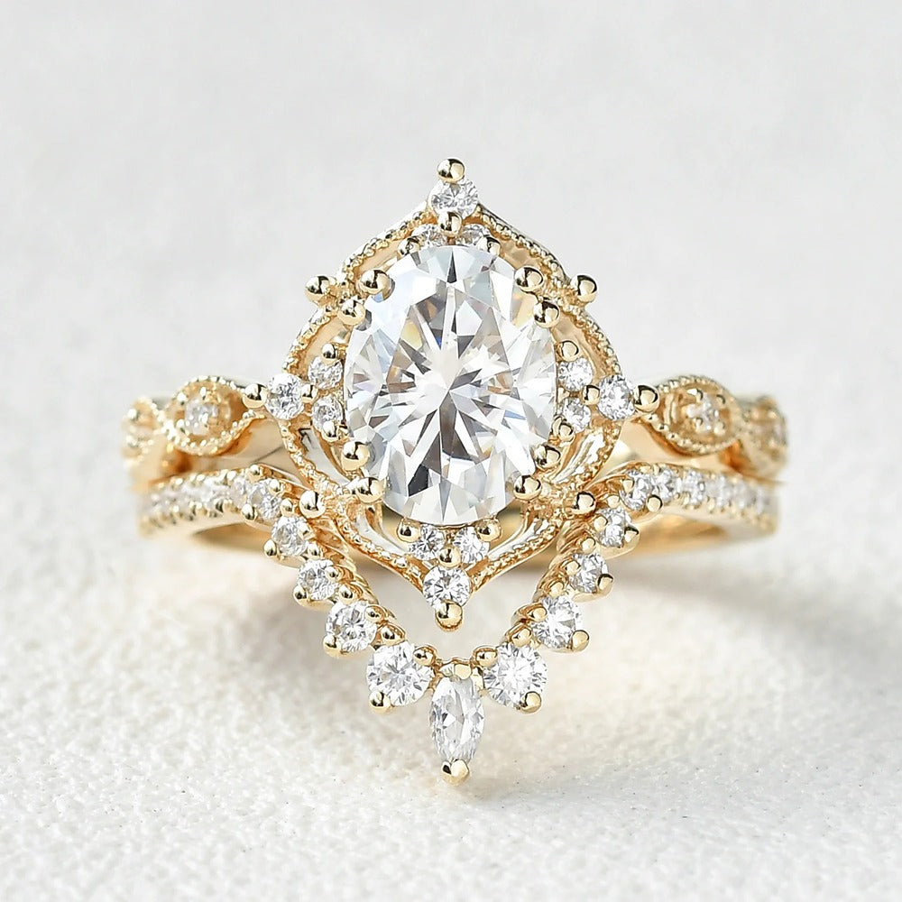 Moissanite D Color Oval Cut Filigree Anniversary Gift For Women