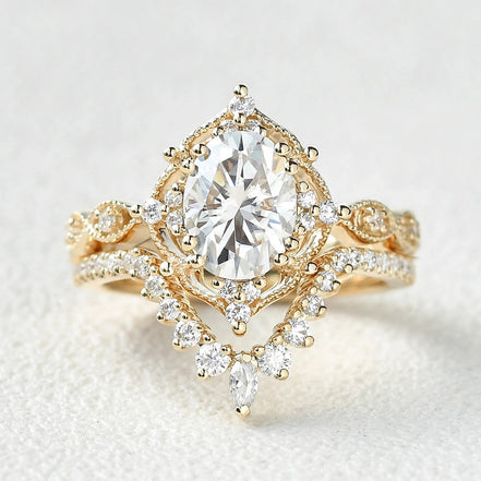 Moissanite D Color Oval Cut Filigree Anniversary Gift For Women