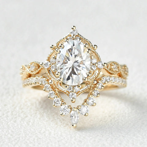 Moissanite D Color Oval Cut Filigree Anniversary Gift For Women