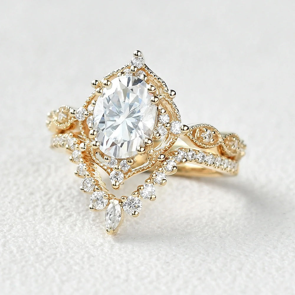 Moissanite D Color Oval Cut Filigree Anniversary Gift For Women