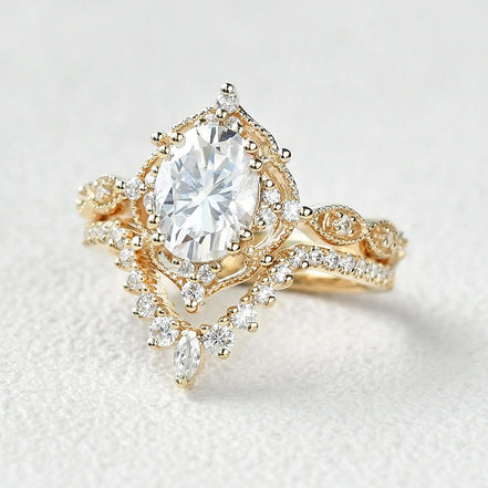 Moissanite D Color Oval Cut Filigree Anniversary Gift For Women