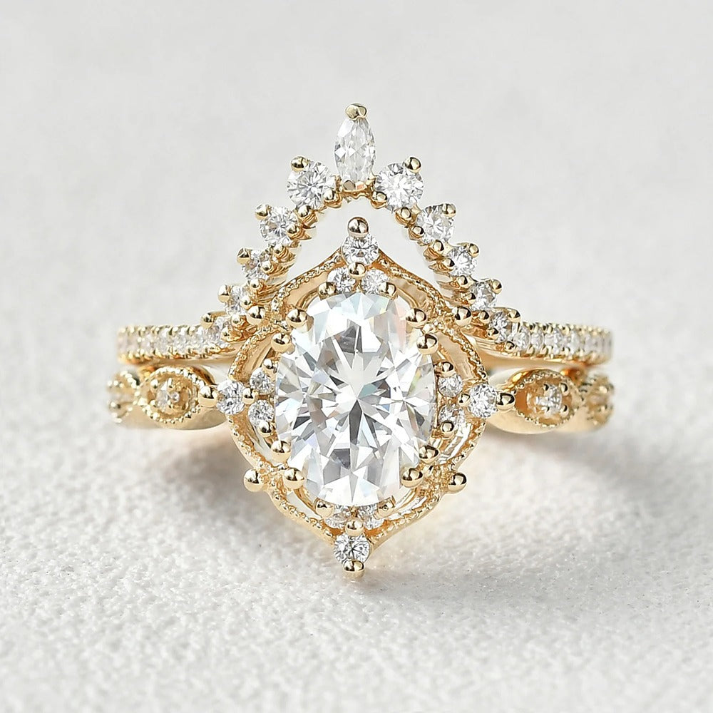 Moissanite D Color Oval Cut Filigree Anniversary Gift For Women
