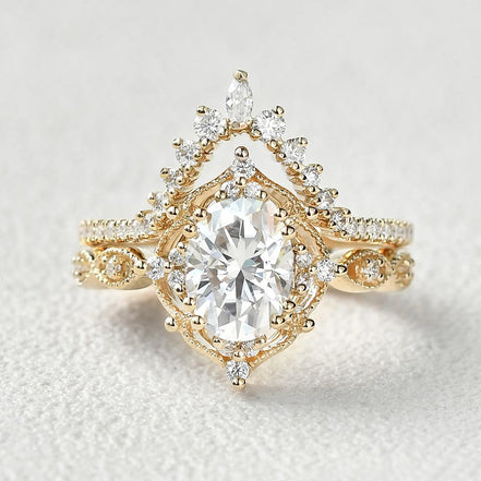 Moissanite D Color Oval Cut Filigree Anniversary Gift For Women
