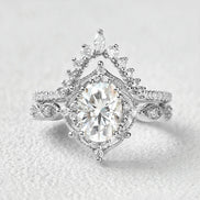 Moissanite D Color Oval Cut Filigree Anniversary Gift For Women
