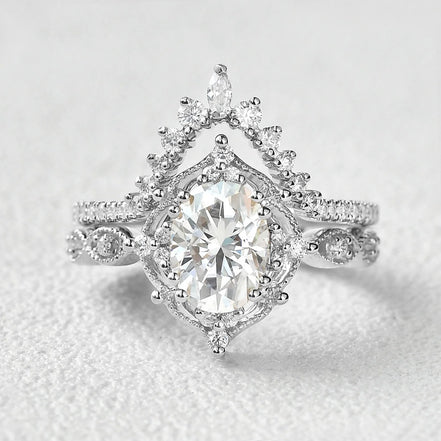 Moissanite D Color Oval Cut Filigree Anniversary Gift For Women