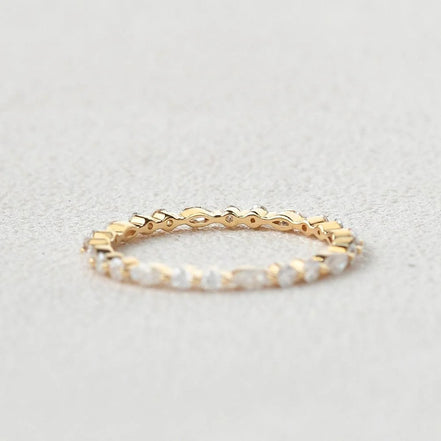 Full Eternity Moissanite Marquise & Round Cut Proposal Band
