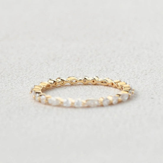 Full Eternity Moissanite Marquise & Round Cut Proposal Band