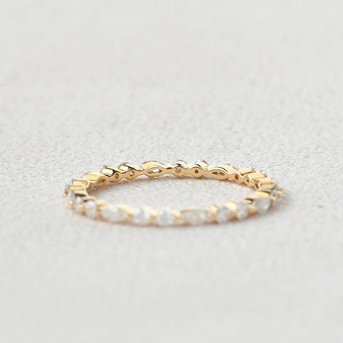 Full Eternity Moissanite Marquise & Round Cut Proposal Band