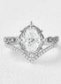 Oval Cut VVS1 Moissnaite Filigree Bridal Ring Set