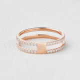Round Cut Moissanite Eternity Guard Style Band