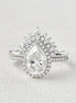 Pear Cut Halo Moissanite VVS1 Clarity Bridal Ring Set For Women