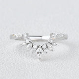 Marquise & Round Cut Lab Created Moissanite Half Eternity Band