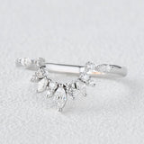 Marquise & Round Cut Lab Created Moissanite Half Eternity Band