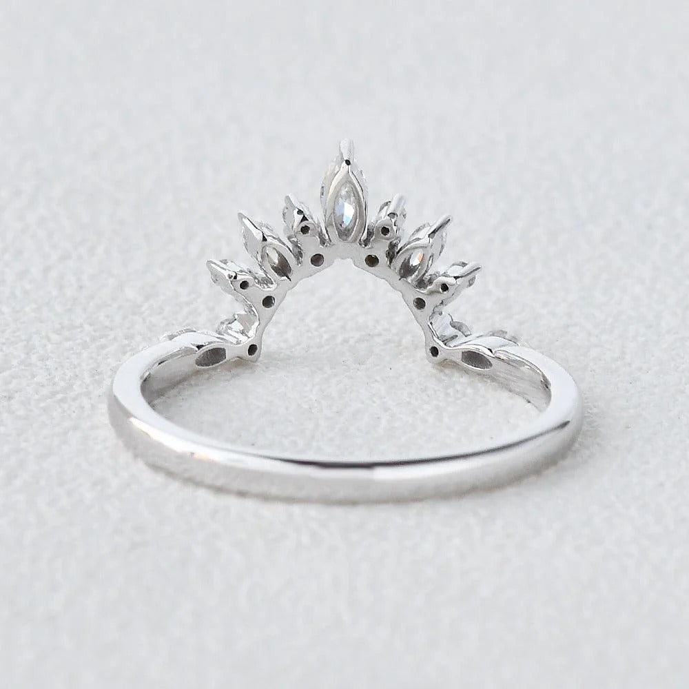 Marquise & Round Cut Moissanite Half Eternity Band