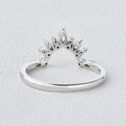 Marquise & Round Cut Moissanite Half Eternity Band