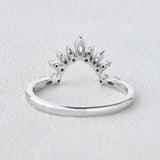 Marquise & Round Cut Lab Created Moissanite Half Eternity Band