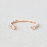 Cuff Style Moissanite Round Cut Wedding Band For Bride