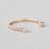Cuff Style Moissanite Round Cut Wedding Band For Bride