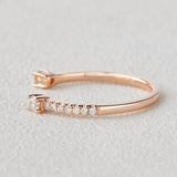 Cuff Style Moissanite Round Cut Wedding Band For Bride