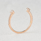 Cuff Style Moissanite Round Cut Wedding Band For Bride