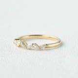 Pear Cut Cluster Half Eternity Wedding Proposal Band