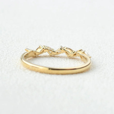 Pear Cut Cluster Half Eternity Wedding Proposal Band