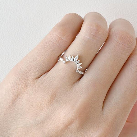 Marquise & Round Cut Moissanite Half Eternity Band