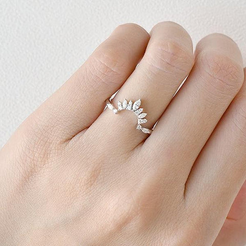 Marquise & Round Cut Lab Created Moissanite Half Eternity Band