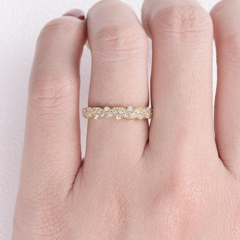 VVS1 Round Cut Moissanite Unique Eternity Band For Bride
